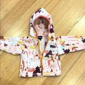 Patagonia 3-6 months Fleece jacket pink patterned